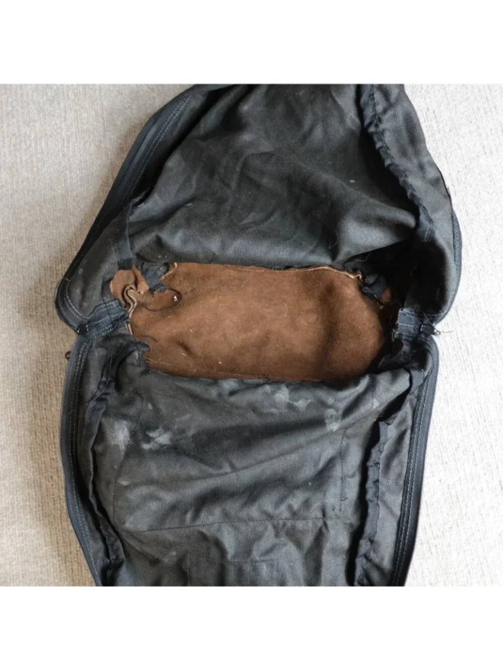 Vintage Jansport Backpack Black Solid Suede Bottom